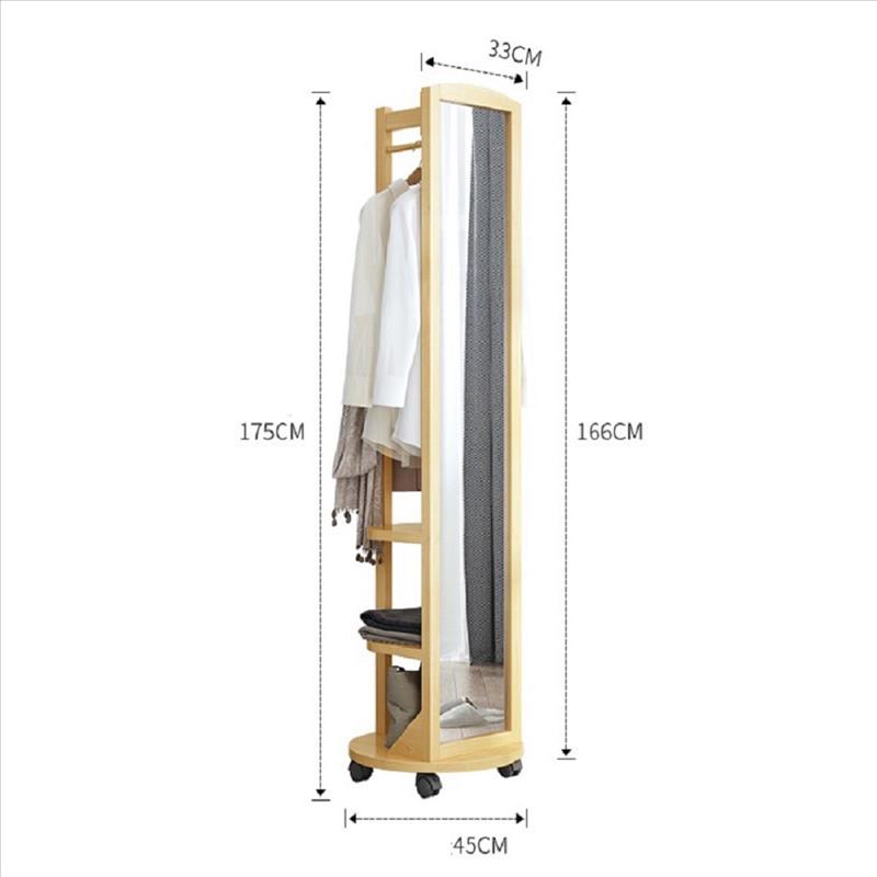 Multi-function White Coat Tree with Dressing Mirror